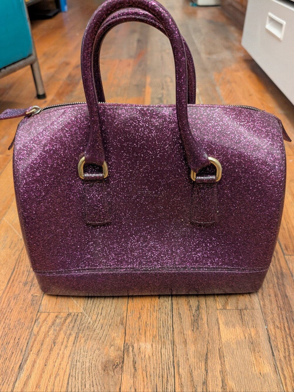 Glitter Dome Satchel Handbag - Purple Furla Candy Bag